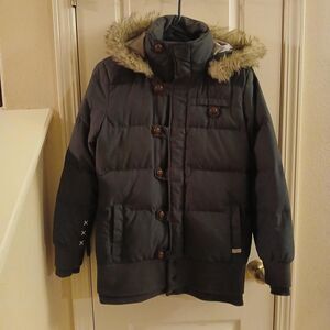 Oakley Signature Series Down Ski Puffer Jacket Gretchen Bleiler Fur Hood Toggles